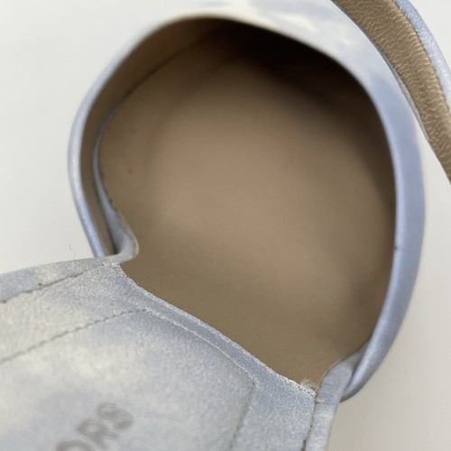 Michael Kors Size 6.5 Sky Blue Printed Leather High Heel Shoes Ankle Strap W10 - Picture 14 of 23