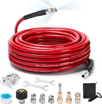 #ad Sewer Jetter Kit for Pressure Washer 50FT 5800 PSI Drain Cleaner Hose with 1 4quot; $86.37