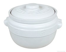 KERAZO Kartoffeltopf / Zwiebeltopf 5L weiß Steingut-Keramik