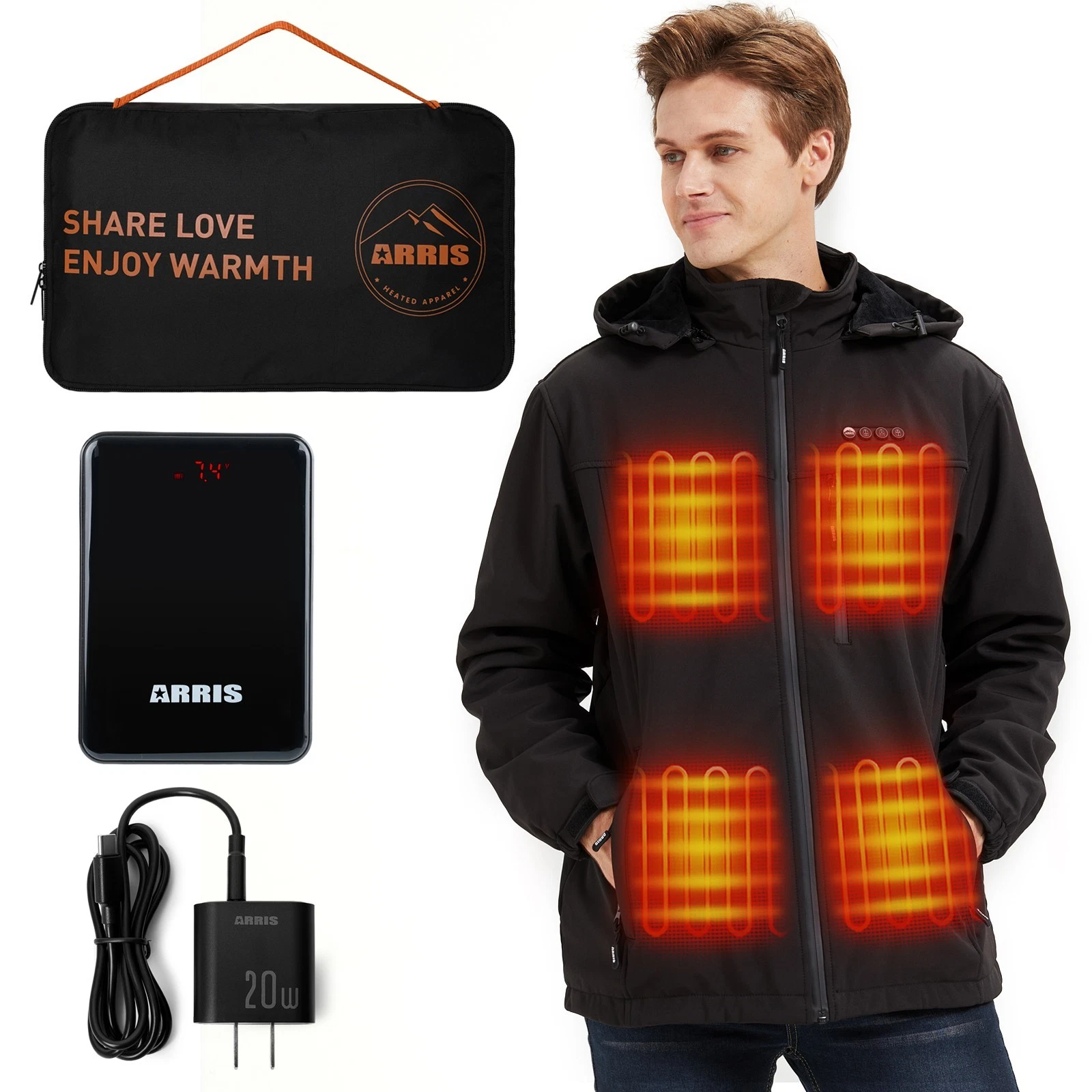 ARRIS Men`s Heated Jacket, Electric Heating Coat with Battery Waterproof Jacket
Opens in a new windo