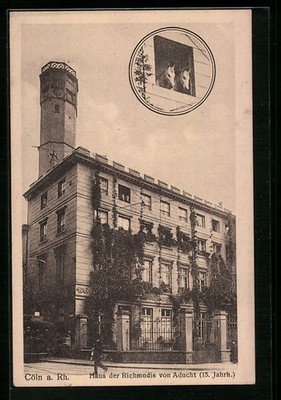 AK Köln a. Rh., Haus der Richmodis von Aducht, Fenster mit Pferden 1918 