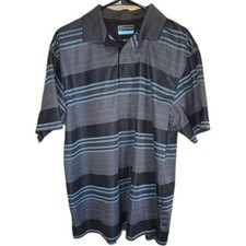 PGA Tour Men’s Short-Sleeve Polo Shirt – XL – Black Gray Blue – Performance Golf