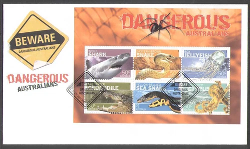 Australia 2006 Crocodile/Snake/Shark 6v m/s FDC n16440
