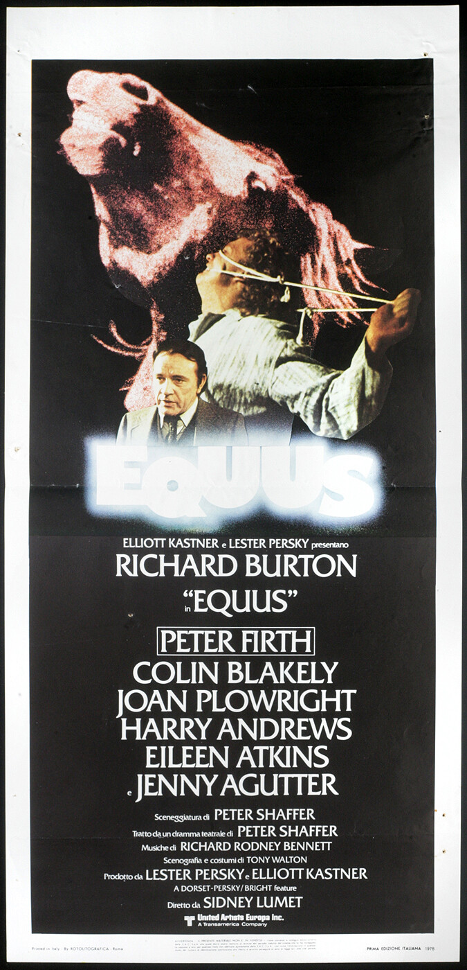 Locandina originale film Equus (1978) - Regia di Sidney Lumet