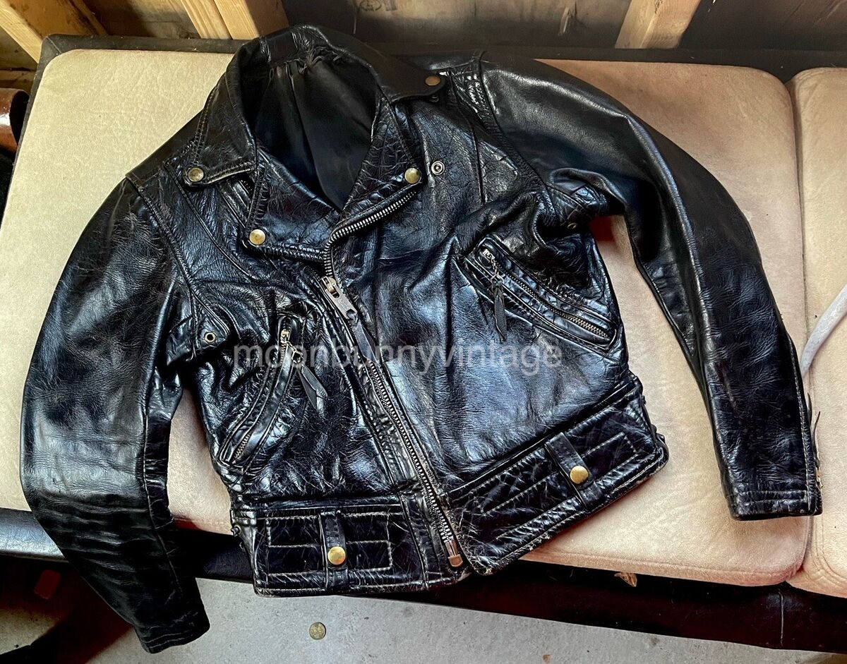 Vintage Langlitz Horsehide Leather Jacket 60s Moto Biker XS Vintage Langlitz Horsehide Leather Jacket 60s Moto Biker XS
