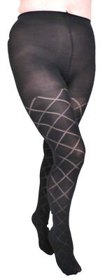 Pretty Polly mittelgroße bis große gemusterte blickdichte 40 DEN mittlere Stützstrumpfhose 