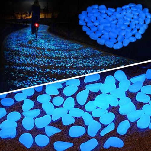 50pcs by Glow In The Dark Pebbles Lighthouses Garden Way Aquarium Fish Tank - Picture 1 of 86