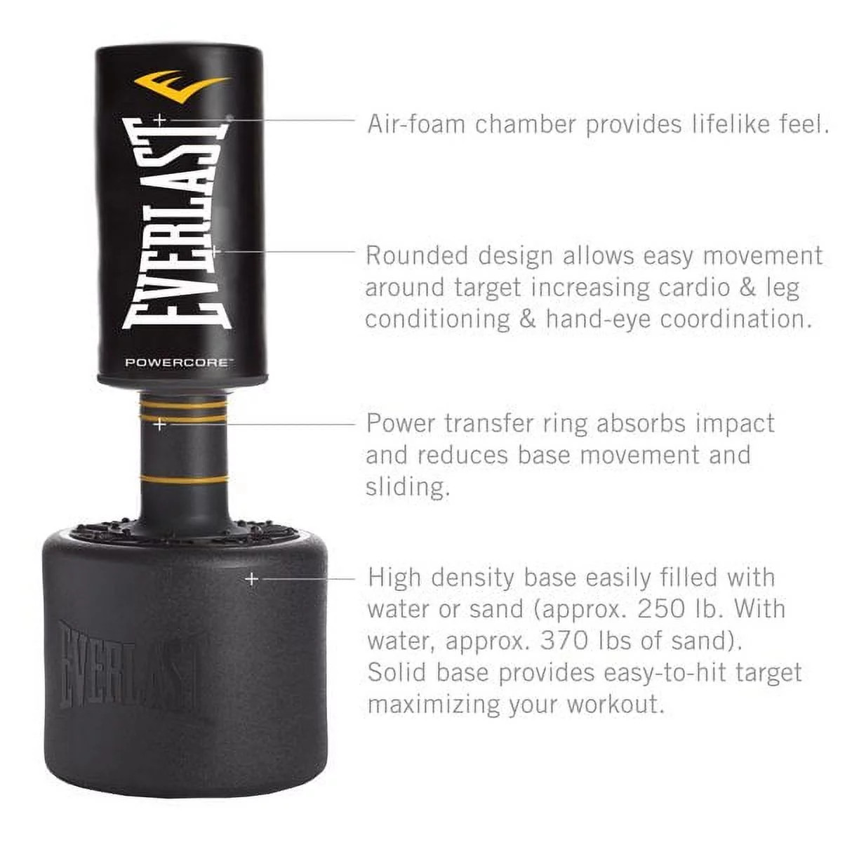 FREESTANDING PUNCHING BAG Rounded Heavy Duty Fitness Boxing Training Bag