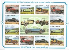 SAO TOME E PRINCIPE - 1983 MNH  Vintage MERCEDES Cars  Imperf. Souvenir Sheet !