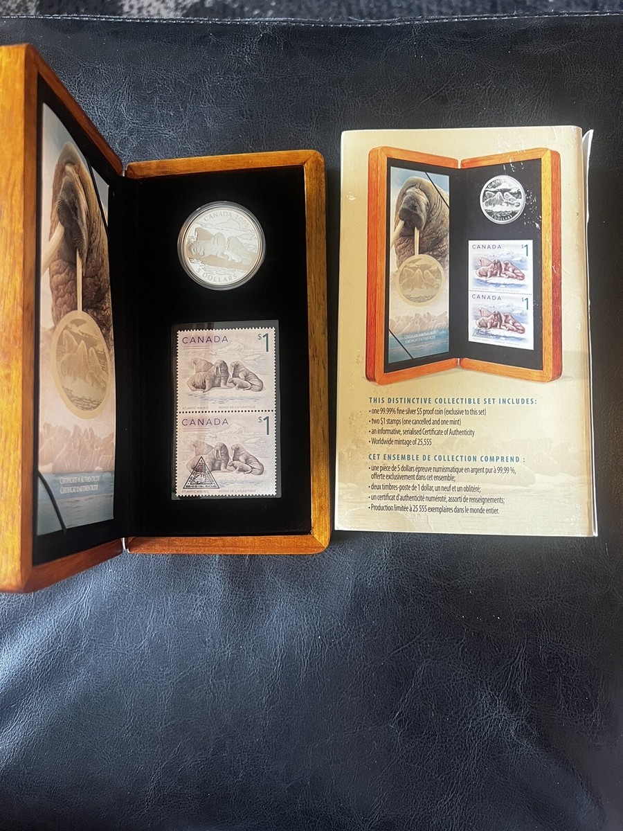 2005 Canada $5 Limited Edition Stamp & Coin Set Walrus and Calf