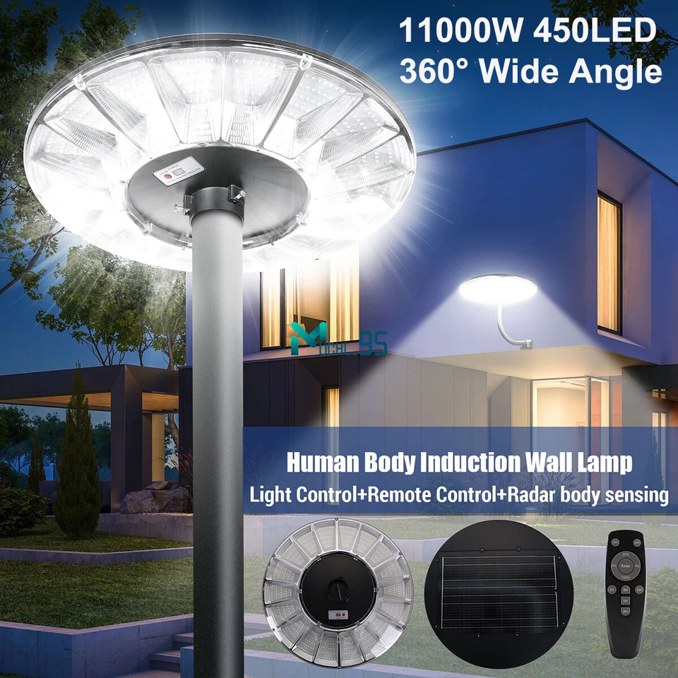 9900000000LM De Redonda Luz LED Lampara Solar Para Patio Exterior Lámparas Calle - Image 2 of 4