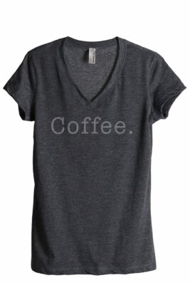 Thread Tank Women Charcoal COFFEE. V-Neck Tee Size M #42682370
