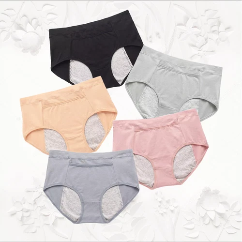 5pk Cotton Panties Womens New Double Layer Leak Proof Sanitary Menstrual Period - Picture 2 of 24