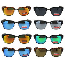 Mens Luxury Half Horned Rim Rectangular Modern Designer Sunglasses