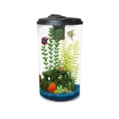 KOLLER PRODUCTS 6,Gallon Fish Tank Kit, LED Lighting, Filter, Vibrant Colors & Clear View