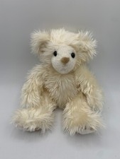Schnookums Sitting White Teddy Bear First  Main Pink Bow Polar Furry 11" shaggy