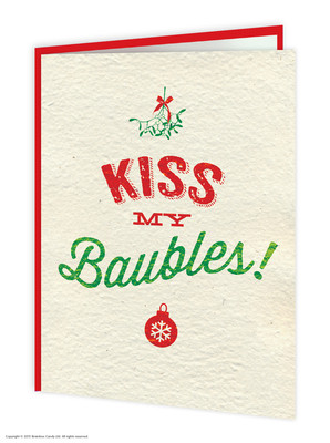 Brainbox Candy Kuss Mein Kugeln Weihnachtskarte lustig Humor Freche Spass