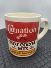 Vintage Carnation Hot Cocoa Mug Made is USA Ceramic Coffee Cup Collectible