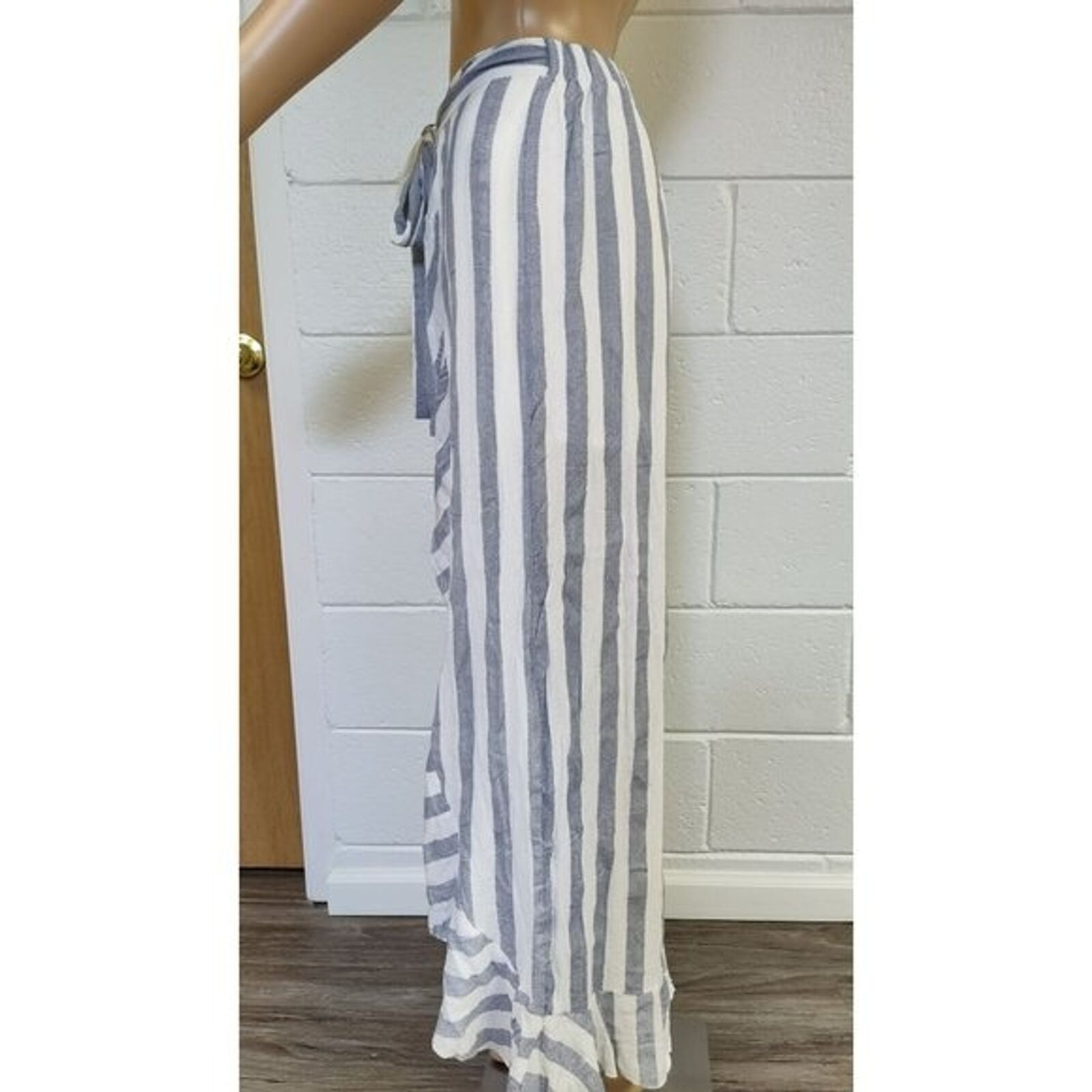 Allison Striped Ruffle Tie Front Pants - image 6
