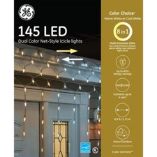 GE Color Choice 145 Ct Color Changing Cool/Warm White LED Christms Icicle Lights