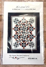 Xs & Os Quilt Pattern 56" Or 72" The Sweet Tea Girls Black/White/Red