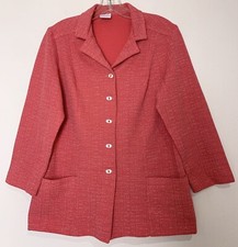 VTG 70s Red Polyester Tailored Jacket Blazer M MEDIUM Flaw Graff Californiawear