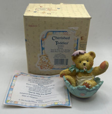 Cherished Teddies 103802 Baby Bear in Egg Figurine Bunny Just in time for Spring