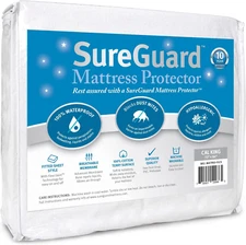 Sureguard California King Mattress Protector - 100% Waterproof, Hypoallergenic -
