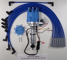 Ford Fe 352 360 390 427 428 Blue Small Cap Hei Distributor Spark Plug Wires