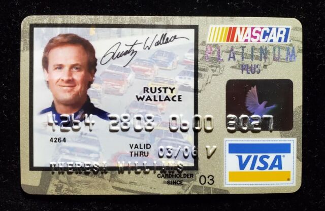 Rusty Wallace NASCAR Platinum Plus Visa Credit card ~ exp 2006 ~ our cb806