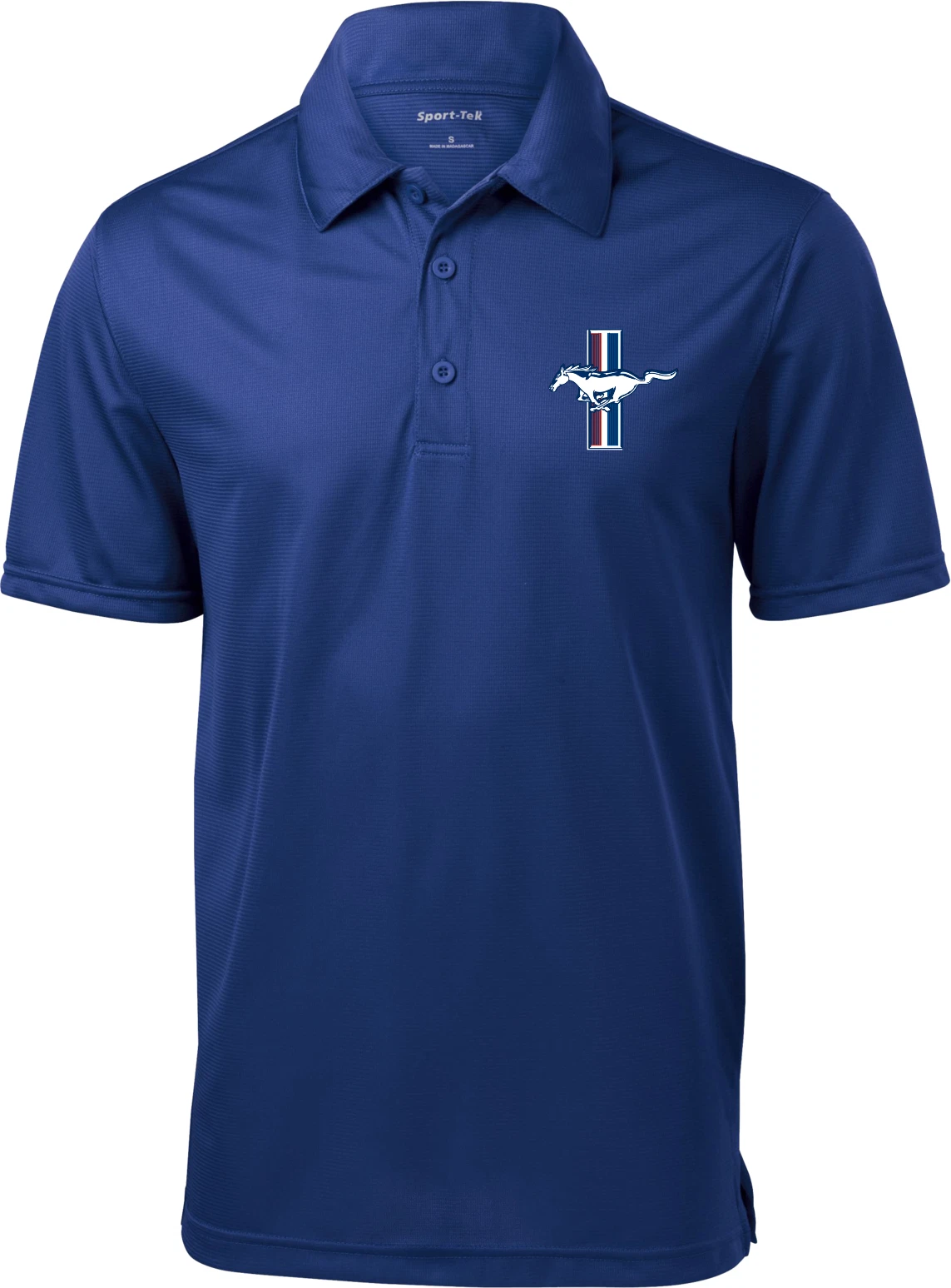 Mens Polo Shirt Ford Mustang The Legend Lives Crest Pocket Print Textured Polo