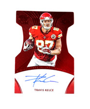 Travis Kelce 2015 Panini Crown Royale Signatures Red /5 Die Cut Autograph AUTO