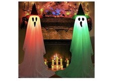 2 Packs Halloween Ghost Outdoor Decorations 61 Light Up Ghosts with Remote