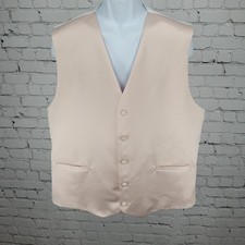 Azazie Pink White Satin Buttoned Lined Formal Suit Vest Waistcoat XL