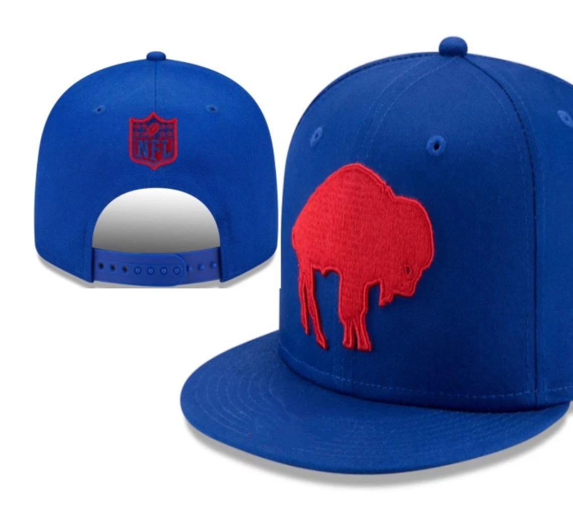 Buffalo Bills Blue Snapback Hat Adjustable Flat Brim Cap football Football Fan Gear