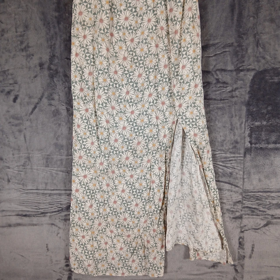 Lily Rose Dress Womens Large Floral Daisies Maxi Slit Strappy Boho Summer Rayon — 第 2/4 张图片