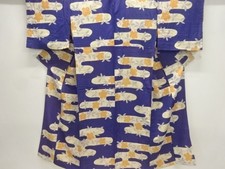 42359# JAPANESE KIMONO / ANTIQUE KIMONO / FLOWER & MIST