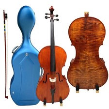 Violoncello sinistro Stradivari completo 4/4, 100% fatto a mano, custodia rigida gratuita, suono più ampio