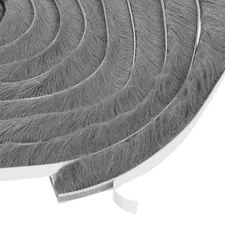 Self Adhesive Brush Seal Weather Stripping 7/8" x 3/8" x 16.4ft, Gray