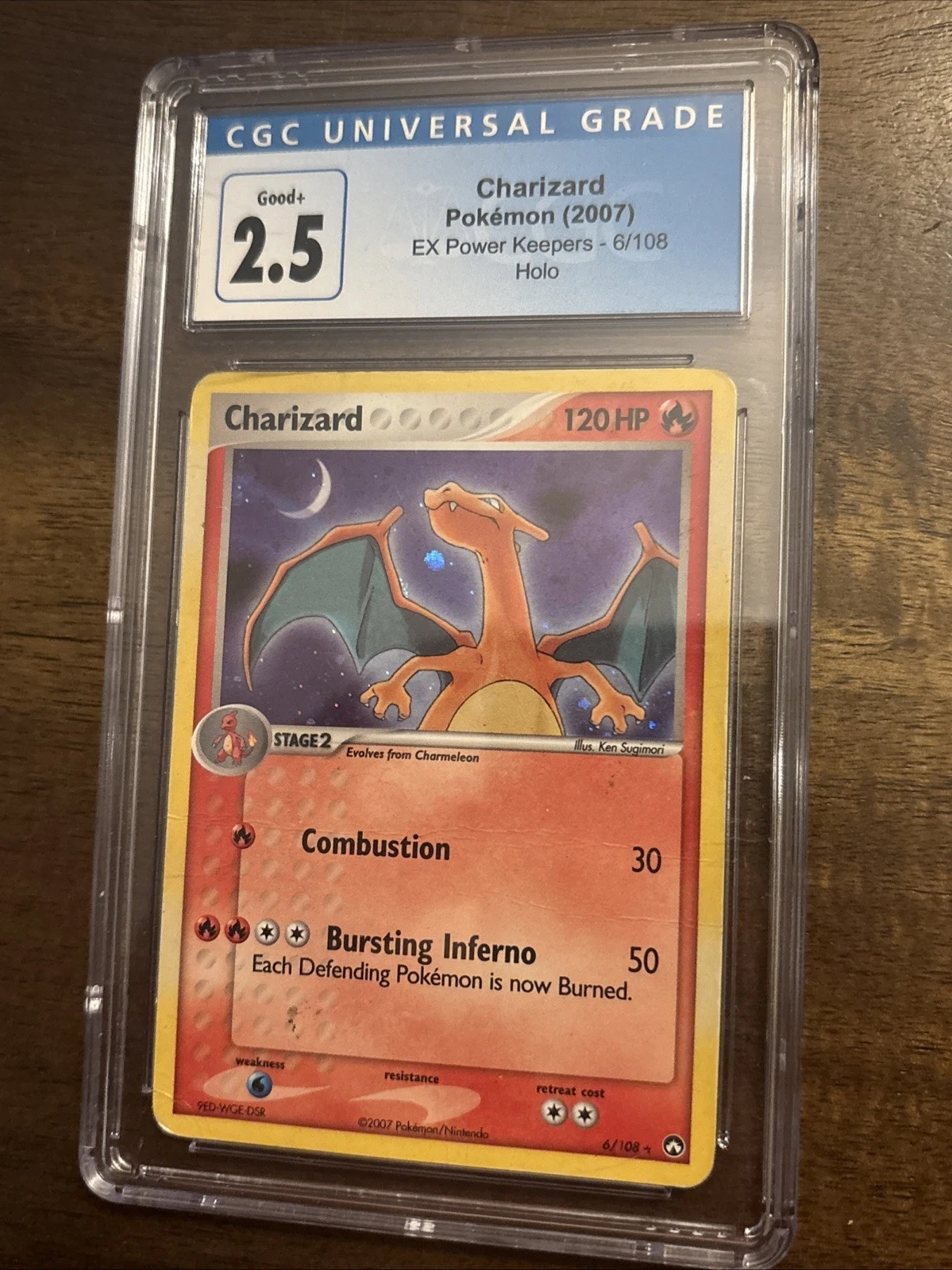 2007 Pokémon EX Power Keepers Charizard 6/108  Holo CGC 2.5 Foil Card Wow