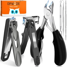 Toenail Clippers for Seniors Thick Toenails, DRMODE Heavy Duty Toe Nail Black 