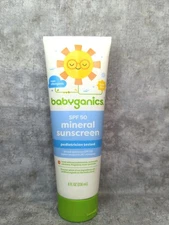 Babyganics Broad Spectrum SPF 50 Mineral Sunscreen Lotion Kids 8 Oz  Exp. 1-2026
