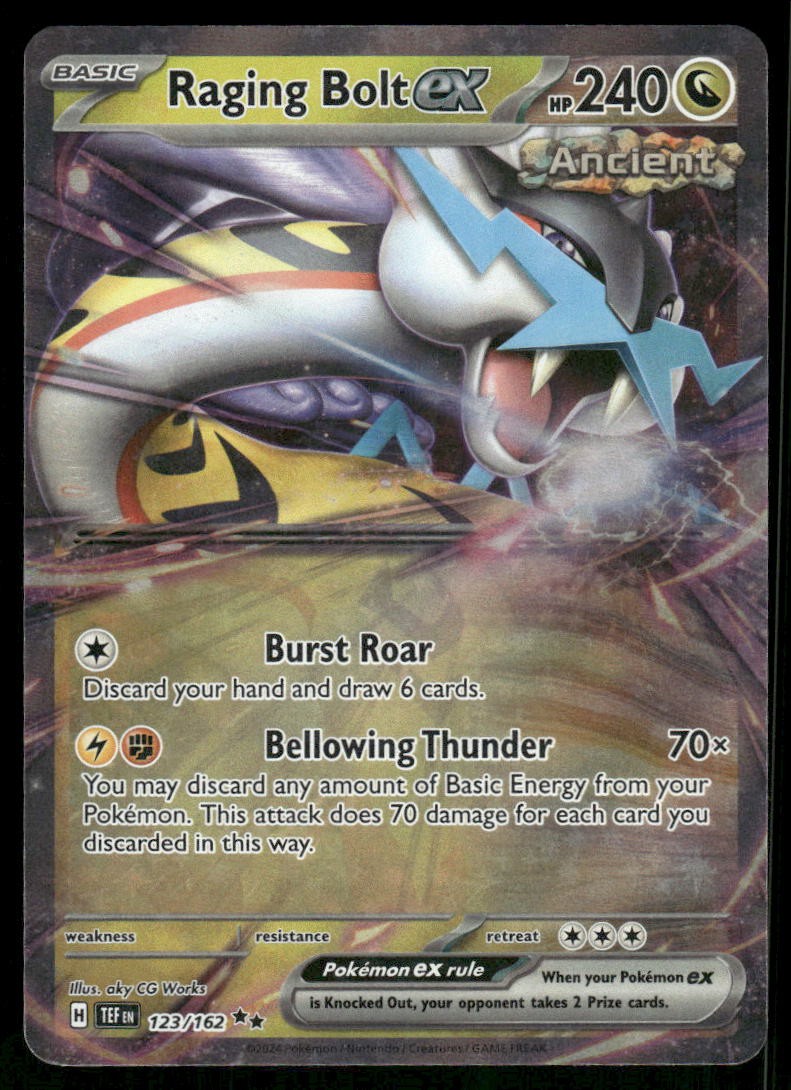 Raging Bolt ex - 123/162 Double Rare Holo NM Pokemon SV05: Temporal Forces