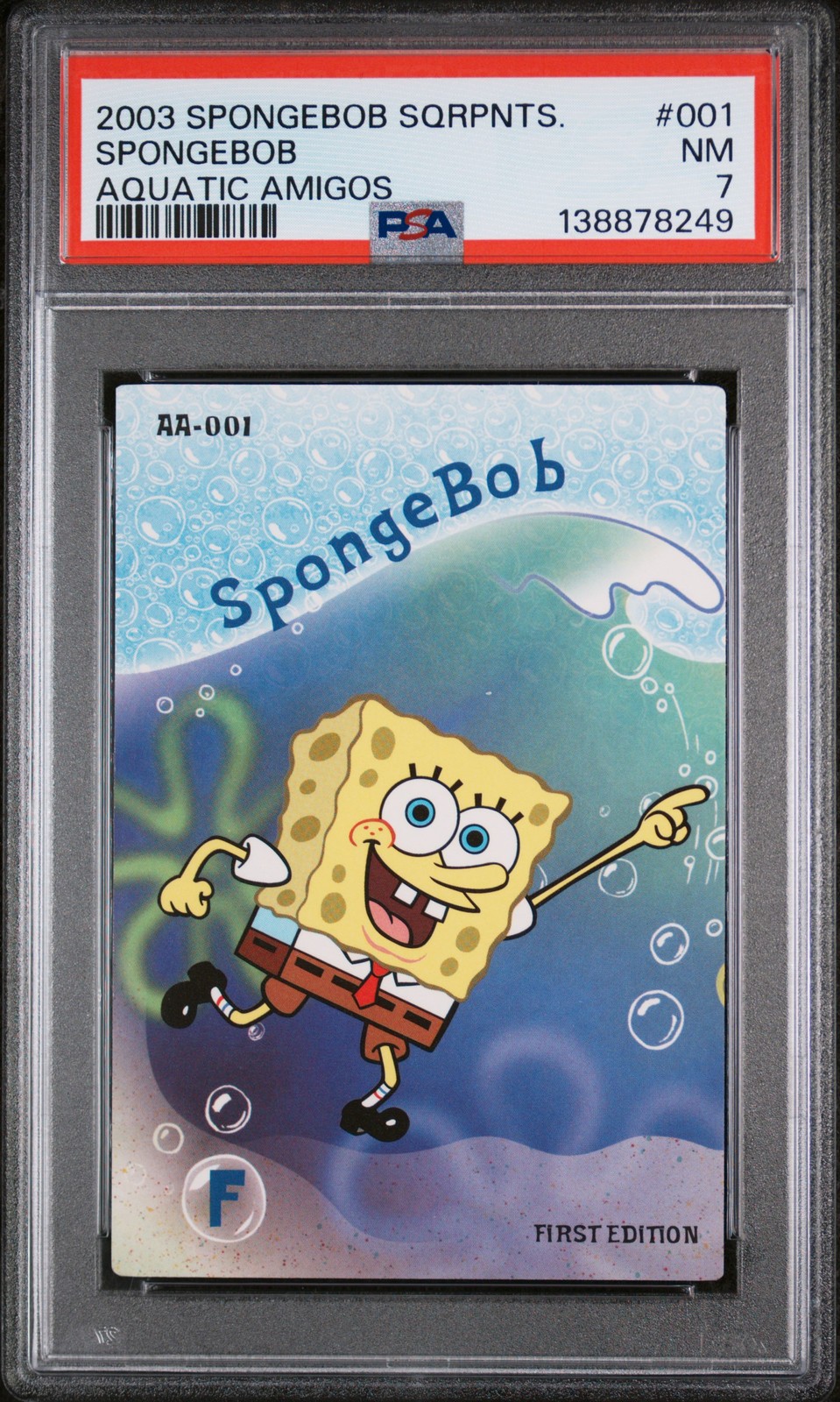 2003 UD SPONGEBOB SQUAREPANTS AQUATIC AMIGOS #001 SPONGEBOB PSA 7