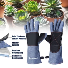 Long Cuff Rose Pruning Thorn Proof Garden Yard Leather Working Gloves Men Women