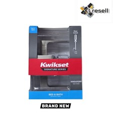 Kwikset Singapore Satin Nickel Rectangular Straight Bed/Bath Door Handle