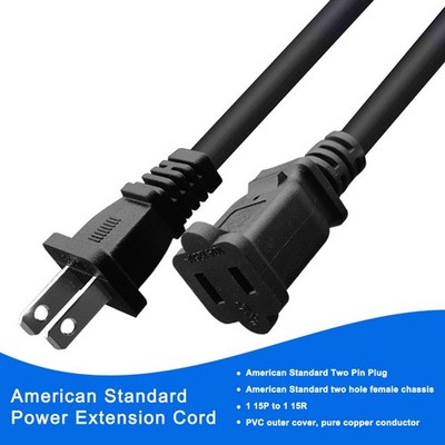 Extension Power Cable NEMA 1 15P To NEMA 1 15R Power Supply Cord For Printe UJOK