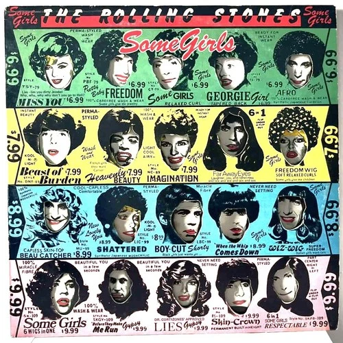 The Rolling Stones - Some Girls - Banned Cover Version #1 Green Yellow Blue Red