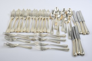O74U36 Koch & Bergfeld Silber 800 Besteck 54 tlg