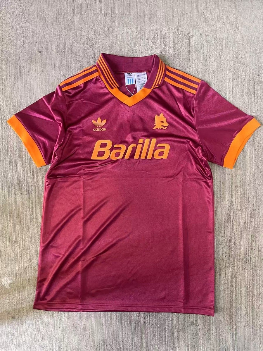 New AS Roma 1993 Barilla Retro Home Kit Jersey Maglia Sz L | eBay